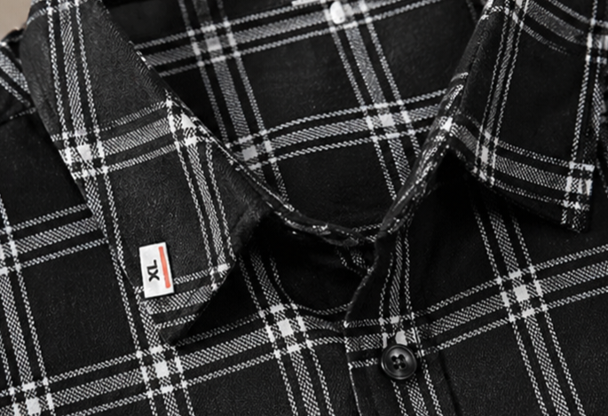 Black & White Checked Shirt | Slim Fit Casual Plaid Shirt | Full Sleeve Cotton Blend Shirt