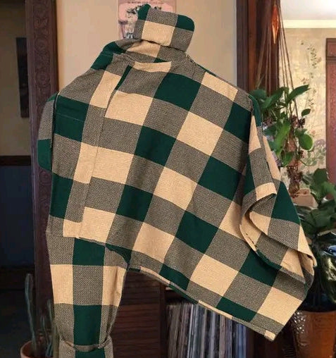 Premium Green & Beige Checkered Casual Shirt – Soft Cotton Blend | Stylish Everyday Wear
