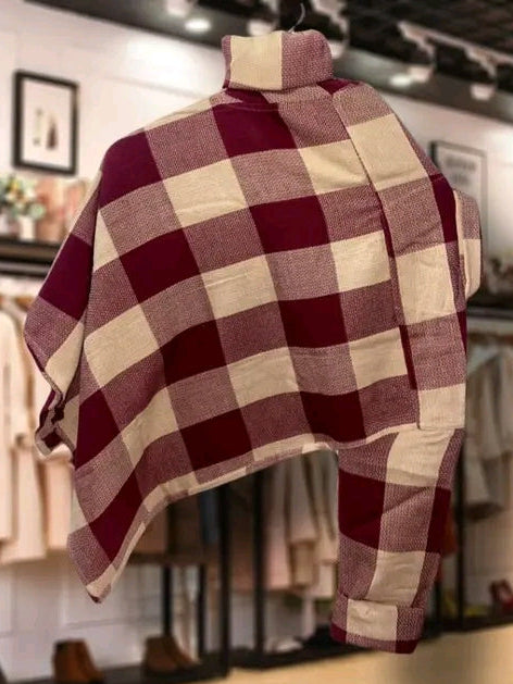 Premium Maroon & Beige Checkered Cotton Shirt