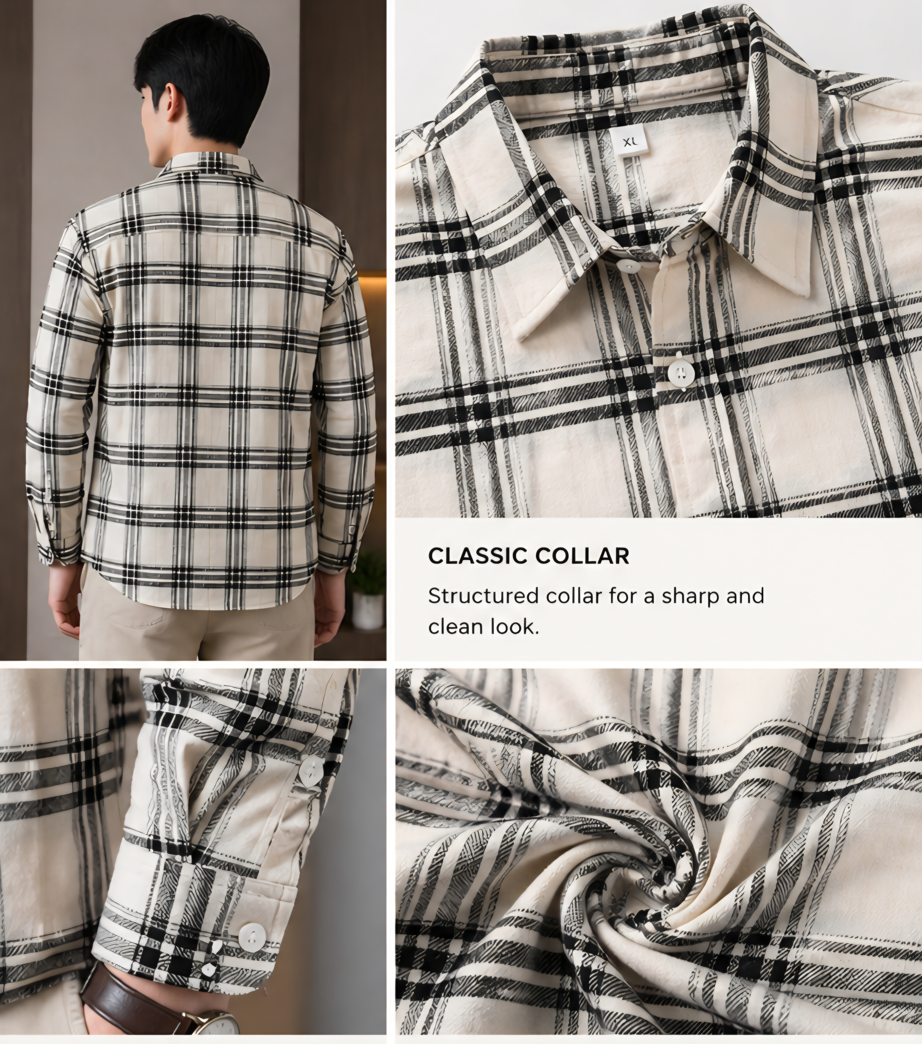 Men’s Slim Fit Checked Shirt | Modern Fit Comfortable Plaid Shirt for Men | Full Sleeve Casual Shirt