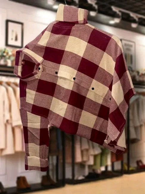 Premium Maroon & Beige Checkered Cotton Shirt