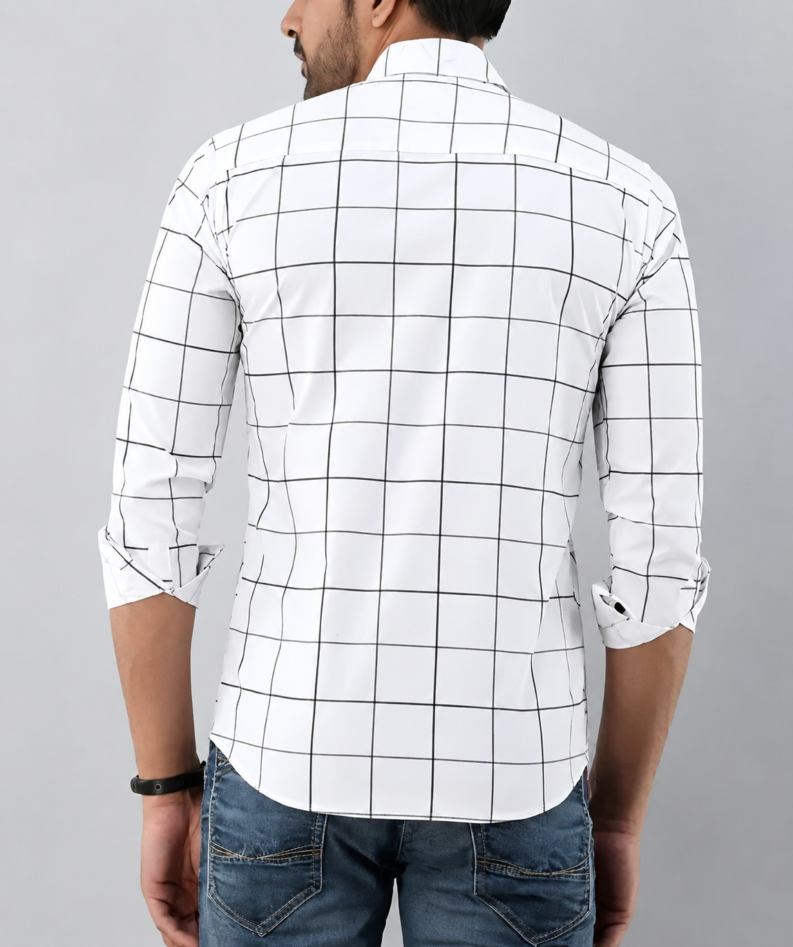 Classic White Windowpane Premium Formal Shirt
