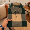 Premium Green & Beige Checkered Casual Shirt – Soft Cotton Blend | Stylish Everyday Wear
