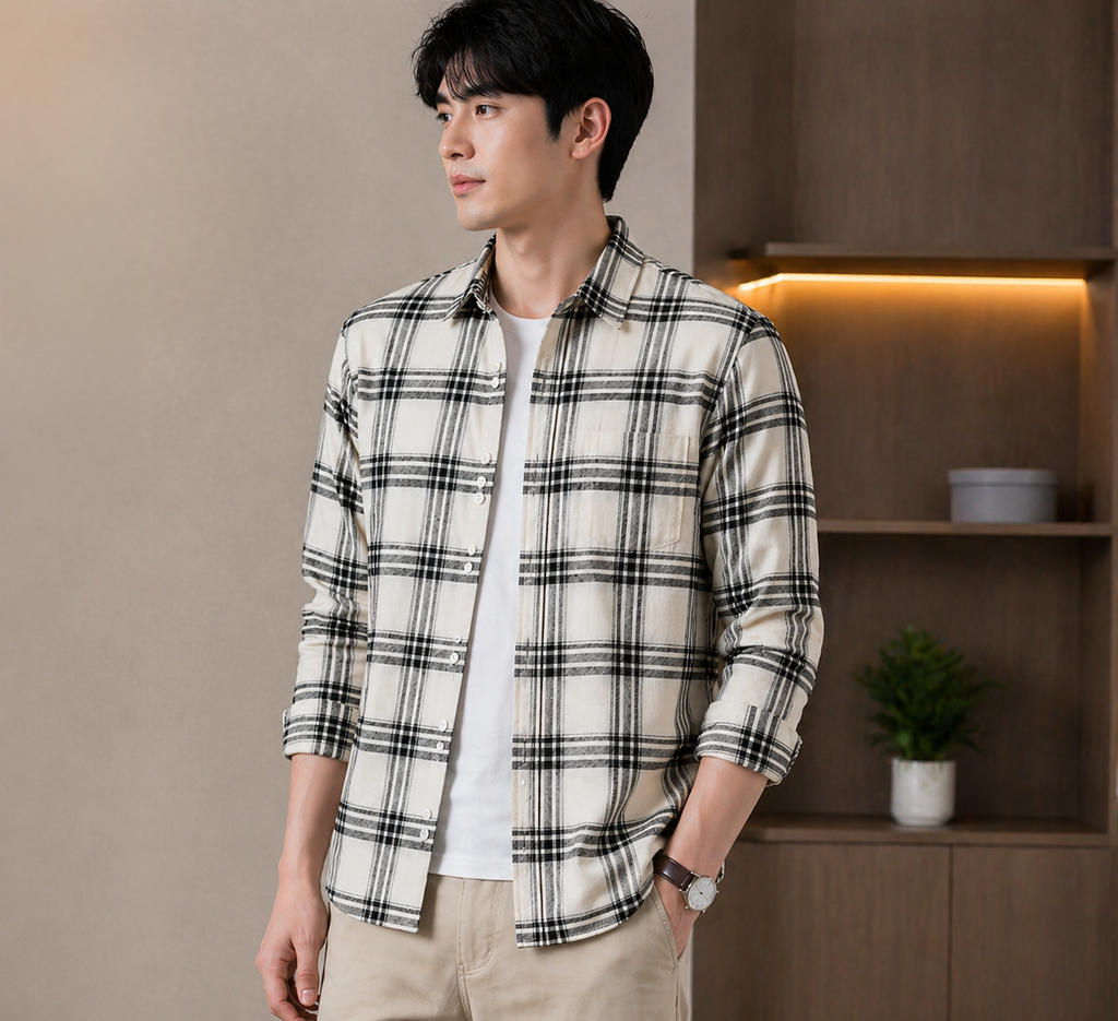 Men’s Slim Fit Checked Shirt | Modern Fit Comfortable Plaid Shirt for Men | Full Sleeve Casual Shirt