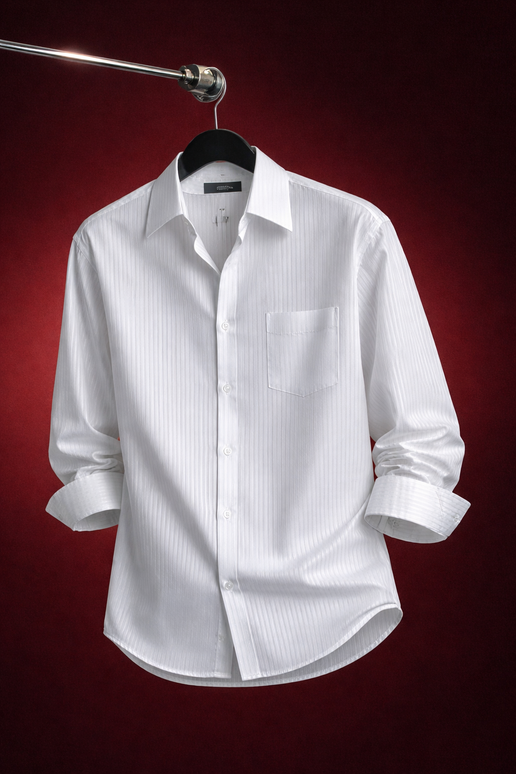 Premium White Textured Formal Shirt – Classic Slim Fit